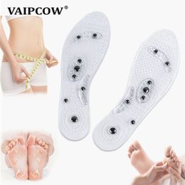 2 pairs Women Men Silicone Insole Magnetic Therapy Anti Fatigue Health Care Massage Insoles
