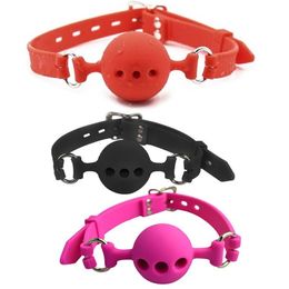 Silica gel Cute Solid Harness Mouth Silicone Ball Gag BDSM Plug Couples Flirting sexy Products toys Adult Games
