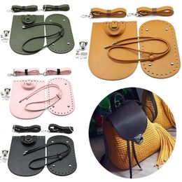7pc Set Handmade Bag Bottom Flap Cover Hardware For Bags DIY HandBag Shloulder Straps For Knitting Bags Handbag Crossbody Bags 220610