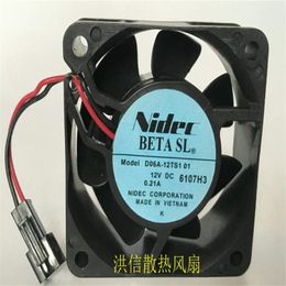 Wholesale fan: original Nidec 6025 D06A-12TS1 01 DC12V 0.21A 6CM 60*60*25 two-wire fan