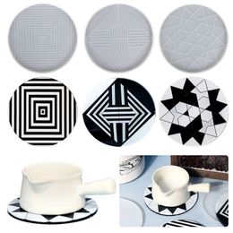 Resin Craft Tools 3D Geometric Pattern Coaster Silicone Moulds for Epoxy Resin Casting DIY Coffee Cup Mat Tea Pad Home Decoration