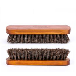 Horse hair shoe brush leather cleaning care bristle tool fur decontamination soft hair brush shoes 201021
