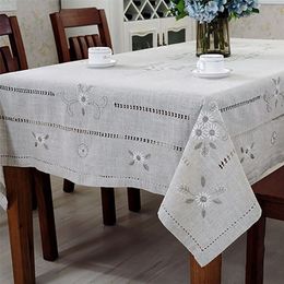 Linen Table Cloth Woven Printed Pastoral Embroidery Handmade Christmas Tablecloth Mantel Para Mesa Nappe Toalha De Mesa T200707