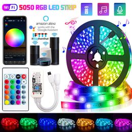 Strips 5M30M WIFI LED Strip Light RGB DC 12V SMD Ribbon Waterproof Diode Tape Bluetooth Controller Power Adapter For HomeLED Stri7235314