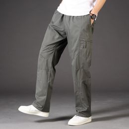 YYG-Men Pencil Cotton Mutli-Pockets Ankle Cargo Harem Pants Sweatpants Pants Trousers