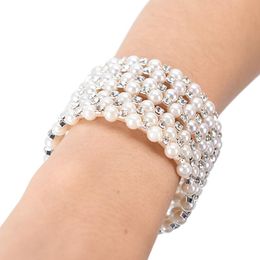 Bangle Wide Multilayer Full Rhinestones Bracelets&Bangles For Women Crystal Open Adjustable Wristband Cuff Luxury JewelryBangle