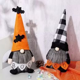 Adornos de halloween boo bat decoraciones de halloween para hogar halloween gnome muñeca juguetes para niños festival bar suministros para fiestas caseras sxaug06