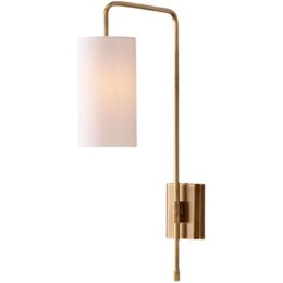 pole wall sconce UK - Wall Lamps American Country Cloth Shape Long Pole Bedroom Living Room Copper El Aisle Study Lighting Sconces Lights FixturesWall