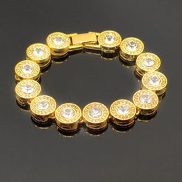 Simple round diamond 13 wide double-layer necklace full of diamonds rap hip-hop necklace