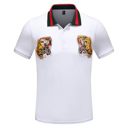 2022 designer stripe polo shirt t shirts snake polos bee floral mens High street fashion horse polo luxury T-shirt v00061