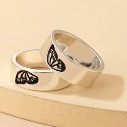 2pcs/sets Charms Dog Heart Ctue Couple Ring Sets for Women Men Trendy Hollow Out Moon Wedding Ring Jewelry