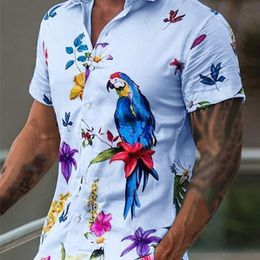 INCERUN Men Hawaiian Sets Printing Summer Streetwear Lapel Short Sleeve Shirt Shorts Two Pieces Vacation Casual Suits 7 220708