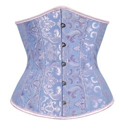 Sexy Corset Underbust Waist Cincher s Gothic Top Bustier Plus Size Corpete Corselet Black White Red Blue S 6XL 220524