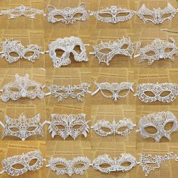 Lace Mask Masquerade, Venetian Eyemask Sexy Lady Lace Mask for Halloween Carnival Party Ball Costume,White (stereotyped style)