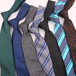 Bow Ties 7cm Tie Mens Formal Dress Fashion Jacquard Neck For Men Corbatas Hombre England Striped Luxury Necktie Business Man Wedding Fier22