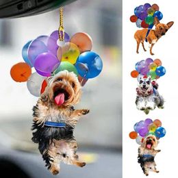 Interior Decorations Cute Car Ornament Realistic Decor Happy Puppy Bubbles Backpack Hanging OrnamentInterior