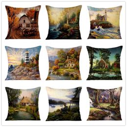 country cushions Canada - Cushion Decorative Pillow Country House Pattern Decorative Pillowcase Nordic Home Decor Sofa Living Room Car PillowDIYCushion Decorative