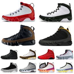 High Quality 9s Basketball Shoes Mens Jumpman 9 Space Jam Olive Concord Fire Red Trainers University Gold Change The World Bred Black Cat Trainers Men Sports Sneakers