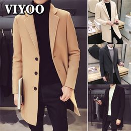 Jacket Men Spring Wool Men Clothing Casual Business Coat Mens Leisure Overcoat Male Punk Coats Windbreaker Jackets for Men 220817