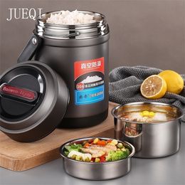 JueQi Lunch Box Thermal For Food Bento Box Stainless Steel LunchBox For Kids Portable Picnic School T200530