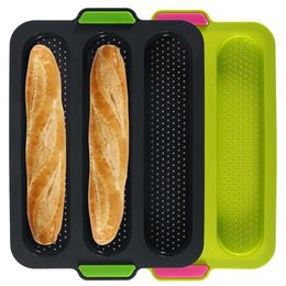 1pcs Silicone Mold French Bread Baking Tray Nonstick Cake Baguette Pans Tools W220425