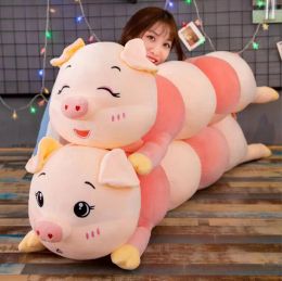 Tamanho de 60 cm de ceia macia e peluda brinquedo de pelúcia grande porco de design longo brinqued