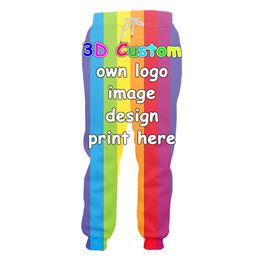 Kaseetop DIY Custom Design Your Own P o Pictures 3D Print Men Trousers Women Harajuku Sweatpants Hip Hop Men s Pants 220707