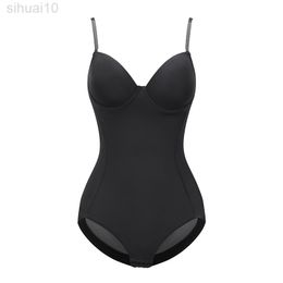 Sexy Lingerie Slim Silk Solid Shapewear For Women Smooth Soft Bodysuit Tummy Shaper Underwear Lingerie Black Nude L220802