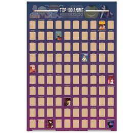 Decoration Home Top 100 Anime Scratch Off Poster Bucket List Premium and Artistic Icons For Enthusiasts 220607