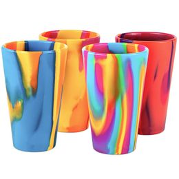 480ml Portable Silicone Mugs Camouflage Tumbler Drop-resistant Cup for Drink Wine Beer ZL1102