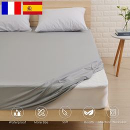 Waterproof Bed Cover Smooth Microfiber Mattress Protector Fitted Sheet Anti-mite Pad sabanas cama 150 220513