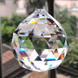 chandelier curtains Canada - Other Clear 20mm Crystal Hanging Balls Cut Faceted Glass Prism Chandelier Pendants Beads Curtain Home DecorOther
