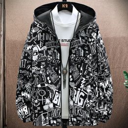 Autumn Double Sided Wear Windbreaker Men Casual Jacket Male Hooded Waterproof Clothing High Quality Plus Size 4XL 220808