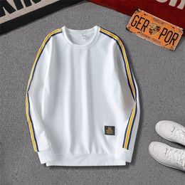 Men Sweatshirts Striped Casual Harajuku Hoodies O-Neck Trend Mens Hip Hop Streetwear Pullover Solid Tracksuit Clothing 201126