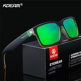crazy glasses NZ - KDEAM For Men Polarized Sunglasses Sport Crazy Colors Sun Glasses Elmore BlockingUV Shades With Box 220526