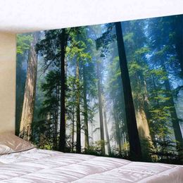 Tapestry Cheap Large Beautiful Natural Forest Tapestry Hippie Printed Wall Hang