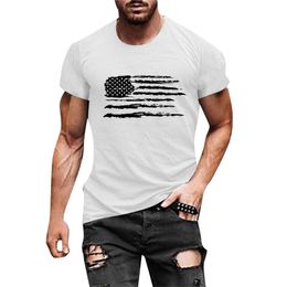 Men's T-Shirts Men Summer Casual O Neck Flag Printed Short Sleeve Tee Shirt Boy Top Blouse Harajuku T