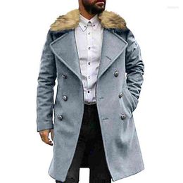 Men's Wool & Blends Mens Double Breasted Blend Coats Autumn Winter Lapel Collar Retro Jacket Velvet Outerwear Fashion Men Clothing Viol22 T220810
