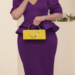 Plus Size Set Two Piece V Neck Half Sleeve Peplum Tops High Waist Pencil Skirt Eveing Ocn Event Party Suits Autumn 220713