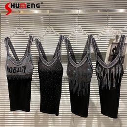 Spring Fashion Lace Shoulder Slimming Tank Female Versatile Black Sleeveless Top for Women Sexy Camisole 220316