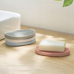 Silicone Soap Dishes Home Kitchen Bathroom Drainable Soaps Box Dormitory Portable Non-slip Soap Sponge Storage Holder Supplies BH6352 WLY