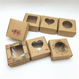 50pcs 65x65x3cm Small Kraft paper gift packaging boxkraft cardboard handmade soap candy boxpersonalized craft paper gift box T200115