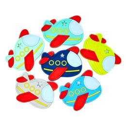 Silicone Teethers Toys New Airplane Teething Toy and Mini Beads Cartoon Colorful Design Chewable Nursing Pacifier Beads