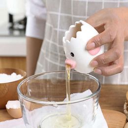 Creative Cartoon Chicken Egg Yolk White Separator Ceramics Ceramic Cartoon Chick Egg Separator Dining Cooking Kitchen Gadget