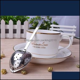 Tea Time Heart Infuser Filter Tool Balls Stainless Steel Strainers Oblique Stick Tube Steeper Drop Delivery 2021 Coffee Tools Drinkware Ki
