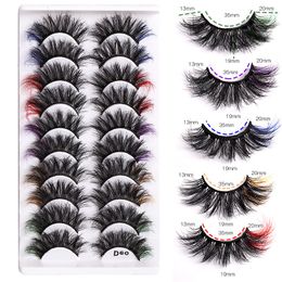 Hand Made Multilayer Messy Colour False Eyelashes 10 Pairs Set Soft Light Thick Curly Crisscross 3D Mink Fake Lashes Extensions Easy to Wear 4 Models DHL