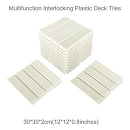 Carpets 12"x12"Plastic Interlocking Flooring Tiles Deck 4-Slats Straight Pattern For Patio Balcony Porch BackyardCarpets