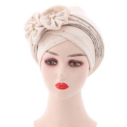 African Headtie Gele-PreTied Headwrap Women Turban Caps Nigerian Hats for Weddings and Church Head Wear Hijab