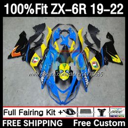 OEM Fairings kit For KAWASAKI NINJA ZX-6R ZX 636 ZX636 ZX6R 19 20 21 22 Bodywork 6DH.71 ZX 6R ZX-636 2019 2020 2021 2022 Frame 600CC 19-22 Injection mold Body shark blue