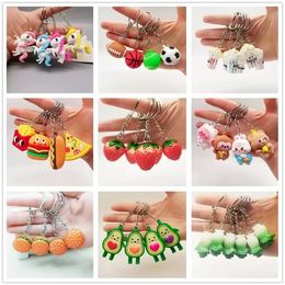 Party Favors New Cartoon Fruit Doll Key Chain Pendant Daquan Ladies Luggage Car Jewelry Gift Keys Chain Accessories Cute P0720